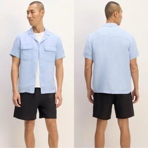 EVERLANE The Resort Men’s Blue Linen Button Up Shirt Top